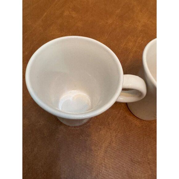 Set Of 2 White Ceramic Embossed Mugs "Celebrate" & "Indulge" Dishwasher & Microw - Picture 2 of 6